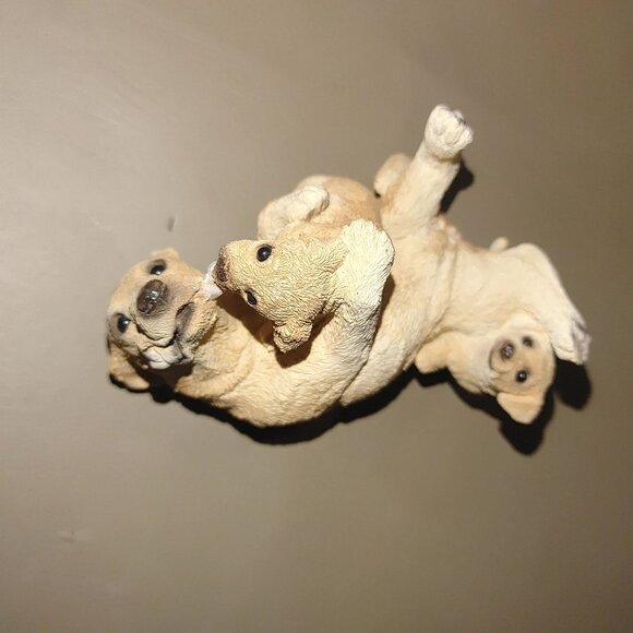 Yellow Labrador Stone Critters Dog Figurine Playful Puppies Resin Collectible - Picture 9 of 10